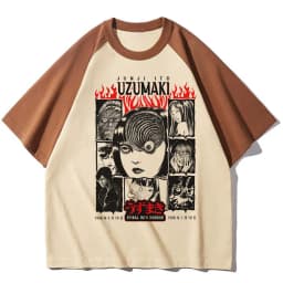 Junji Ito top tees girl Digital Vintage 2000s Psychedelic shirt streetwear Classic 80s Grunge harajuku Pastel