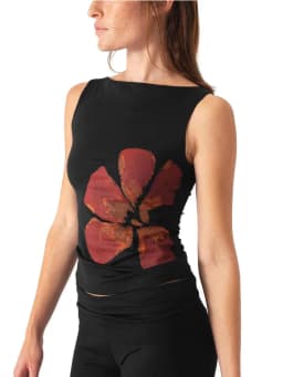Women's Flower Print Crop Tank Top Fitted Boat Neck Sleeveless Summer Top for Party Club 2025 New Fashion