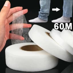 60M Interlining Adhesive Tape Double-sided Non-woven Clothes Ironing Hem Tapes DIY Sewing Interlining for Shorten Repair Pants