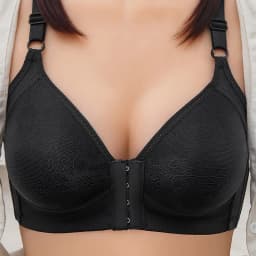 1pcs Womens Front Clasp Full Cup Bras No Steel Ring Support Lace Bralettes Large Size Mom Brassiere Comfort Ventilate Underwears