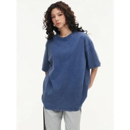 230G Cotton Retro T-shirt Drop-shoulder Sleeve Men Women Vintage Short-sleeve T Shirts Solid Color Hip Hop Loose Tees