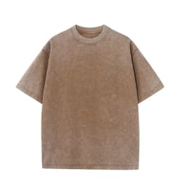 230G Cotton Retro T-shirt Drop-shoulder Sleeve Men Women Vintage Short-sleeve T Shirts Solid Color Hip Hop Loose Tees
