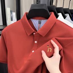 Brand Design Men's Polo Shirt Lapel Short Sleeve T-Shirt Summer New Exquisite Dog Embroider Fashion Business Handsome Men's Wear