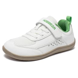 HOBIBEAR Kids Wide Toe Shoes Big Kid Barefoot Hook Loop Minimalist Sneakers Artificial Leather Mesh Shoes