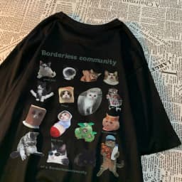 Summer Women T-Shirts Cute Cats Picture Printed Short Sleeve Round Neck Soft Comfortable Tops Casual Female Clothing