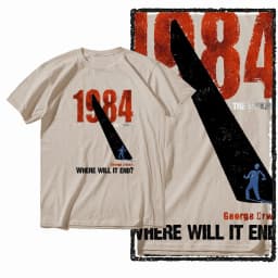 G01 Beige Cotton Big Size 1984 Graphic Men T-shirt | Streetwear Cool Vintage O-neck Men's Tee Tshirt