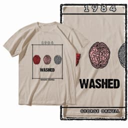 G01 Beige Cotton Big Size 1984 Graphic Men T-shirt | Streetwear Cool Vintage O-neck Men's Tee Tshirt