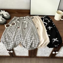 1-8yr Old Kids Clothes Floral Print Harem Pants Fashion Bear Casual Loose Children's Wear Trousers Boys Girls Thin Wide Leg Pant