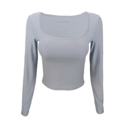 Long Sleeve T-shirt Slim Tops Sexy Woman Clothing Square-Cut Collar Close-fitting Tee Shirt Street Wear Fall 2025 New 2523