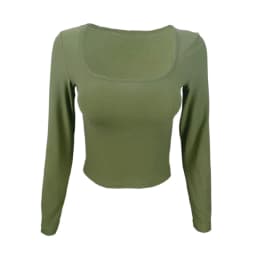 Long Sleeve T-shirt Slim Tops Sexy Woman Clothing Square-Cut Collar Close-fitting Tee Shirt Street Wear Fall 2025 New 2523