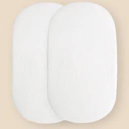 2 Pack Muslin Changing Pad Cover Fitted Bassinet Sheets for Girls Boys Soft Breathable Cotton Baby Diaper Change Table Pad Cover