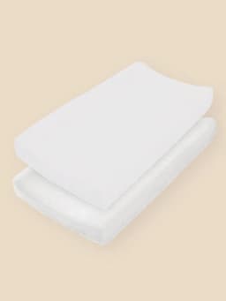 2 Pack Muslin Changing Pad Cover Fitted Bassinet Sheets for Girls Boys Soft Breathable Cotton Baby Diaper Change Table Pad Cover