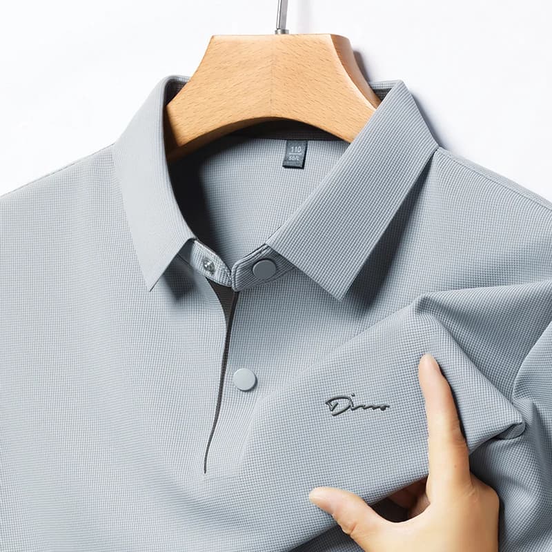 2025 High-end Brand Men's Short Sleeved Polo Shirt Summer Fashion D-letter Casual Business Ice Silk Cool T-shirt