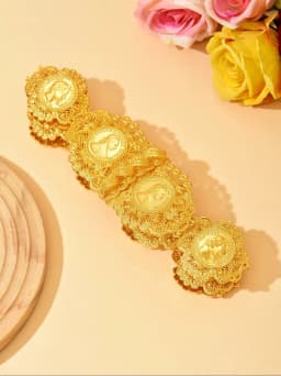 Court-Style Belt With Gold Circular Coin And Human Head Patterned Lace Trim, Hollowed-Out Design For Waistband, An Arab-Style