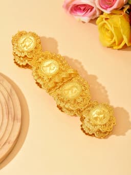 Court-Style Belt With Gold Circular Coin And Human Head Patterned Lace Trim, Hollowed-Out Design For Waistband, An Arab-Style