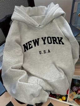 Relaxed Fit Women's Hoodie NEW YORK U.S.A. Lettering Pullover Sweatshirt Fashion Casual HipHop Sweatshirt Harajuku Unisex