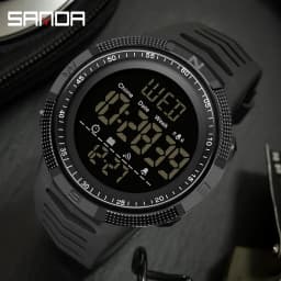 SANDA 6014 Military Sport Watch for Men Clock Digital Wristwatches Shockproof Countdown Waterproof Bracelet Relojes Para Hombre