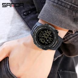 SANDA 6014 Military Sport Watch for Men Clock Digital Wristwatches Shockproof Countdown Waterproof Bracelet Relojes Para Hombre