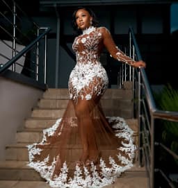 Mermaid Plus Size Black Women Chiffon Prom Dress Special Occasion Illusion High Neck Decal Formal Evening Dress 2026 Customized