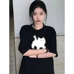 Summer Y2k Aesthetic Cat Print Basic Short Sleeve T-shirts Streetwear Tops Women Casual Harajuku Round Neck Tee Clothing