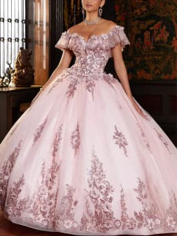 Luxury Pink/Lilac Quinceanera Dress 2026 3D Floral Flowers Princess Ball Gown Sweet 15 Vestidos De XV Años Party Gown Big Bow