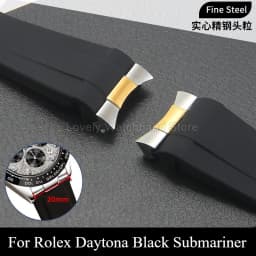 Durable Stainless Steel Anti-fade Precise-join Watchstrap End Link for Rolex Daytona Black Submariner Datejust 20 21mm Black