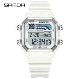 SANDA 6196 Luxury Men's Electronic Watch with Multi Functional Luminous Dial Calendar Waterproof Fashion Men's Digital Watch