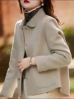 Classic Solid Short Woolen Coats for Woman Autumn Winter Warm Woman Clothing Button Up Female Coat Outfits New In Outerwears
