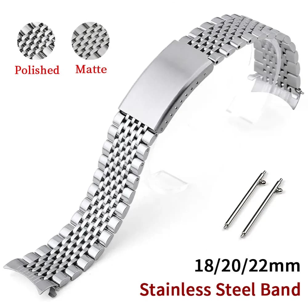 18mm 20mm 22mm Solid Stainless Steel Strap for Seiko for Omega Metal Watchband Quick Release Folding Buckle Bracelet Accessories