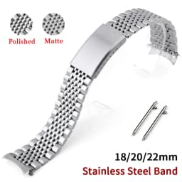 18mm 20mm 22mm Solid Stainless Steel Strap for Seiko for Omega Metal Watchband Quick Release Folding Buckle Bracelet Accessories