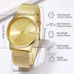 2PCS/Set Fashion Mesh Band Women Watches Set Simple Arabic Dial Ladies Quartz Wristwatch Bracelet Set Reloj Mujer(Without Box)