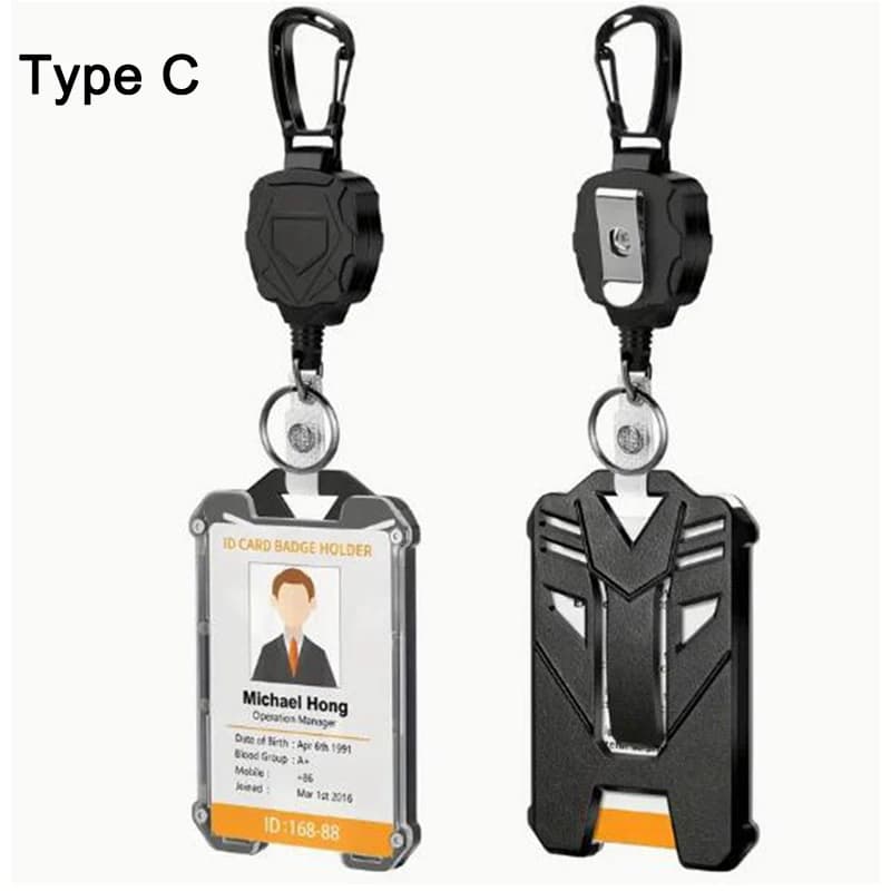 Badge Reel Clip Credit Card Cover Retractable Badge Holder Badge Clip Heavy Duty ID Holder-3 Style Bus Card Cover Case