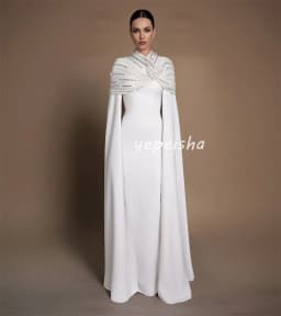 Customized Sparkle Fashion Jersey Beading Sequined Straight High Collar Long Dresses Bespoke Occasion Dresses Sizes Available
