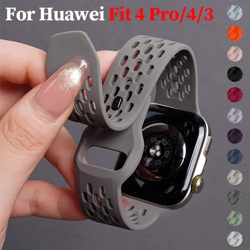 Breathable Silicone Strap For Huawei Watch Fit 4 Pro Sport Wristband Bracelet Belt For Huawei Watch Fit 4/Fit 3 Band Accessories