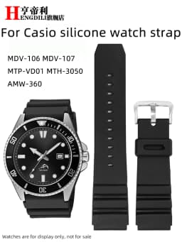22mm Resin Watch Band For Casio MDV-106 MDV-107 Duro Marlin AMW-360 MTH-3050 MTP-VD01 Men's Dive Watch SEIKO Replacement Strap