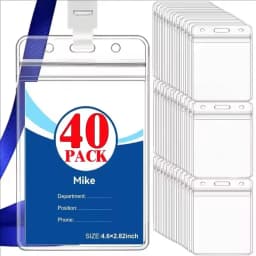 50-1PACK ID Card Name Badge Holder Waterproof Card Protector IDCard Credit Collect Vertical Sleeve Pouch Office School Supplies