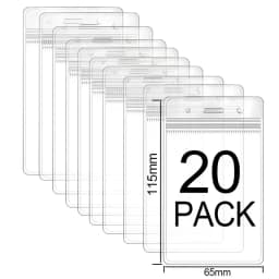50-1PACK ID Card Name Badge Holder Waterproof Card Protector IDCard Credit Collect Vertical Sleeve Pouch Office School Supplies