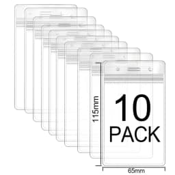 50-1PACK ID Card Name Badge Holder Waterproof Card Protector IDCard Credit Collect Vertical Sleeve Pouch Office School Supplies
