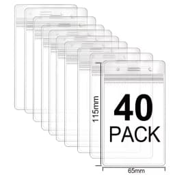 50-1PACK ID Card Name Badge Holder Waterproof Card Protector IDCard Credit Collect Vertical Sleeve Pouch Office School Supplies
