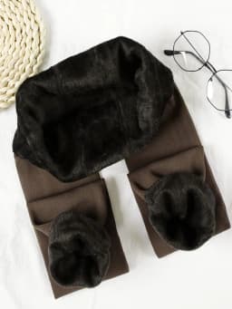 Autumn Winter Warm Fleece Women Leggings Velvet Thicken High Waist Tights Elastic Slim Solid Color Leggings Prevent Cold Tights