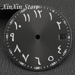 New Arabic Sky Blue NH35 28.5MM Sunburst Watch Dial Arabic Numeral Watch Faces With NH35 Watch Hands For NH35 NH36 4R Movement