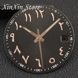 New Arabic Sky Blue NH35 28.5MM Sunburst Watch Dial Arabic Numeral Watch Faces With NH35 Watch Hands For NH35 NH36 4R Movement