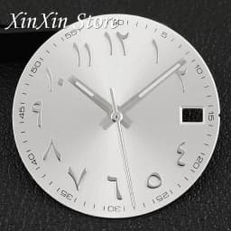 New Arabic Sky Blue NH35 28.5MM Sunburst Watch Dial Arabic Numeral Watch Faces With NH35 Watch Hands For NH35 NH36 4R Movement