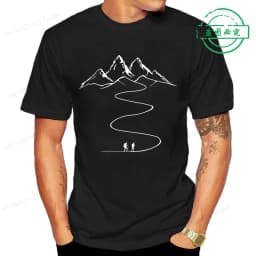 Mountains Path Hiking Trail Curves Printed T-Shirt Clothing Graphic Tees Men Women's T-shirt Summer Fashion Tshirt Street Shirt