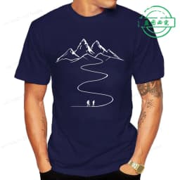 Mountains Path Hiking Trail Curves Printed T-Shirt Clothing Graphic Tees Men Women's T-shirt Summer Fashion Tshirt Street Shirt