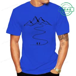 Mountains Path Hiking Trail Curves Printed T-Shirt Clothing Graphic Tees Men Women's T-shirt Summer Fashion Tshirt Street Shirt