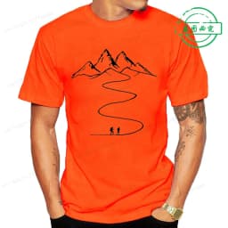 Mountains Path Hiking Trail Curves Printed T-Shirt Clothing Graphic Tees Men Women's T-shirt Summer Fashion Tshirt Street Shirt