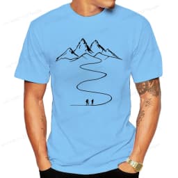 Mountains Path Hiking Trail Curves Printed T-Shirt Clothing Graphic Tees Men Women's T-shirt Summer Fashion Tshirt Street Shirt