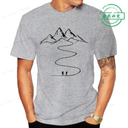 Mountains Path Hiking Trail Curves Printed T-Shirt Clothing Graphic Tees Men Women's T-shirt Summer Fashion Tshirt Street Shirt