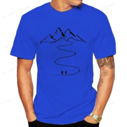 Mountains Path Hiking Trail Curves Printed T-Shirt Clothing Graphic Tees Men Women's T-shirt Summer Fashion Tshirt Street Shirt
